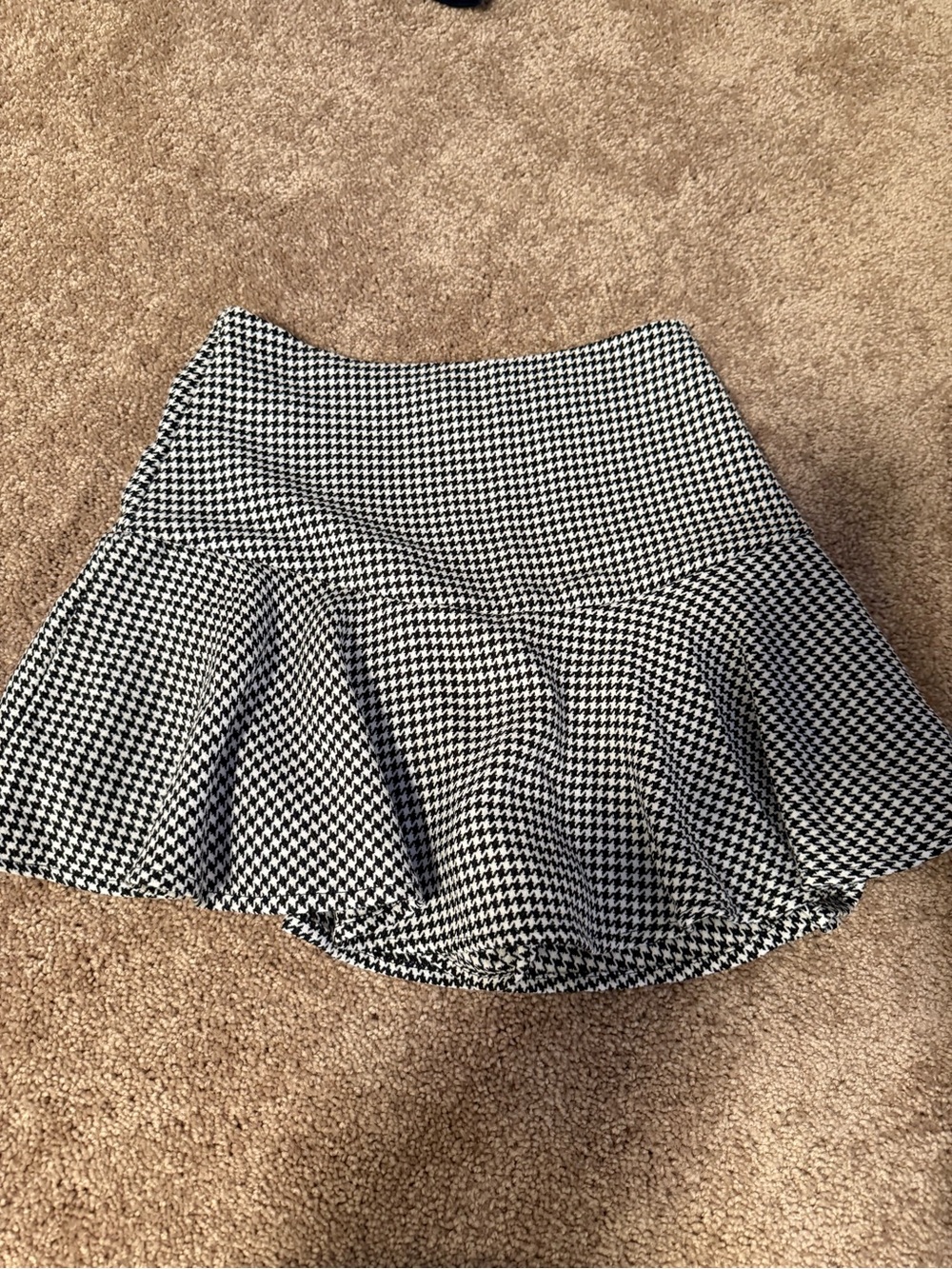Mustard Seed Black and White Houndstooth Mini Skirt